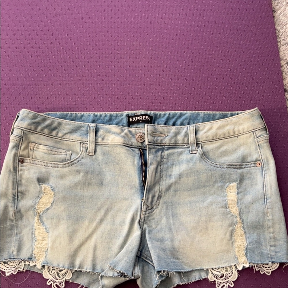 Express Light Blue Denim Women's Shorts